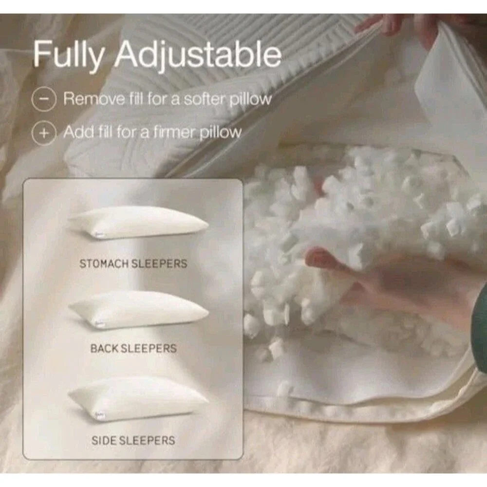 Coop Home Goods Adjustable Latex Pillow King Size Naturally Cooling Talalay NEW
